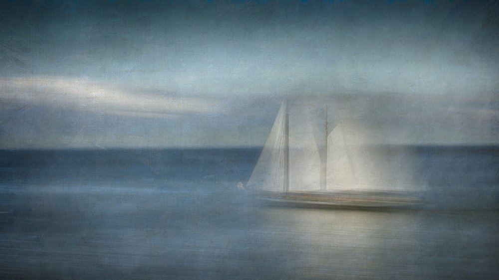 Träumendes Segelboot auf See von Greetje van Son