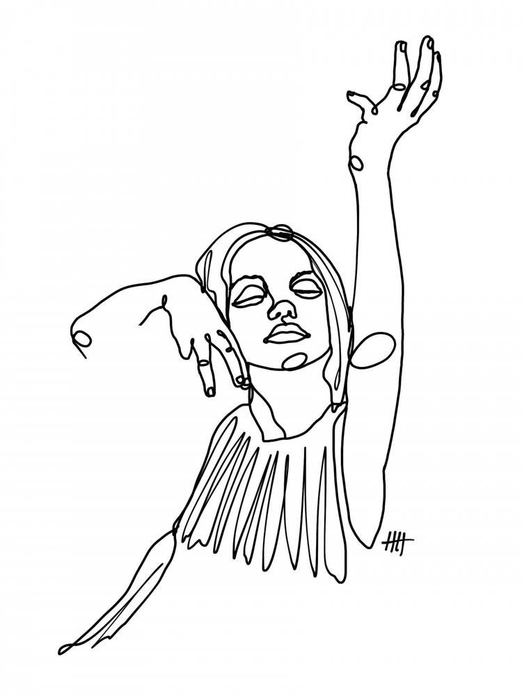Elegante Linienkunst Frau von Hanna Lee Tidd