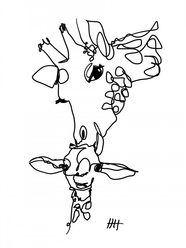 Einlinien-Giraffe von Hanna Lee Tidd