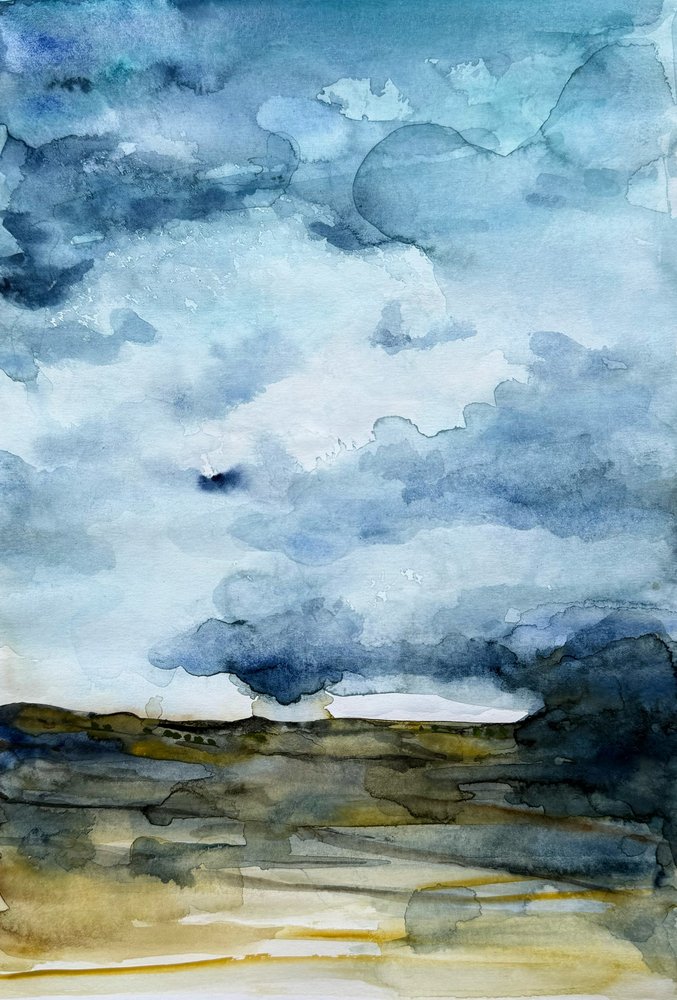 Turbulenter Himmel über Land von Helena Ryhle