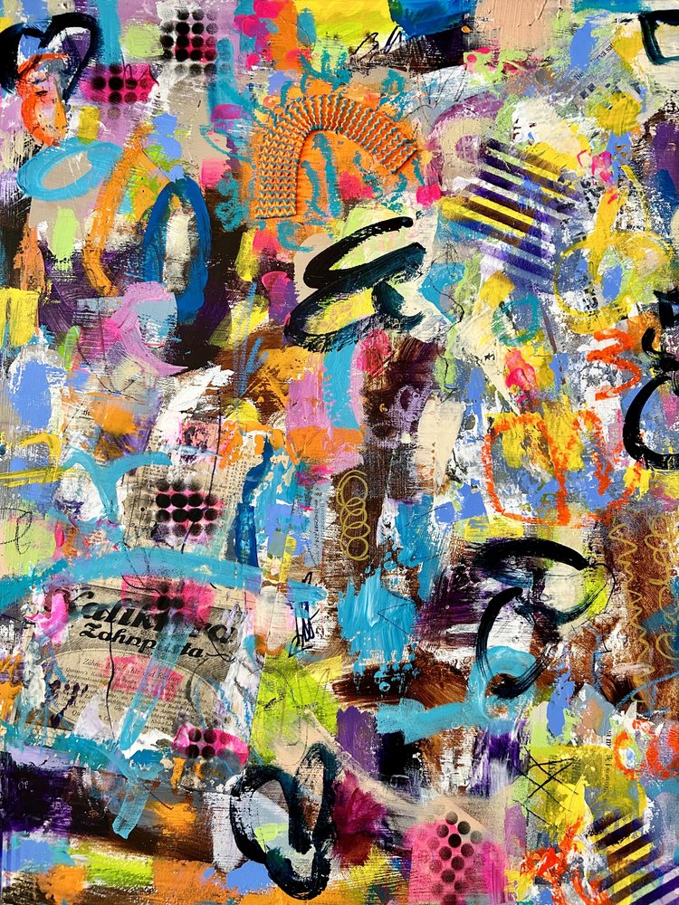 Lebendige abstrakte Straßenkunst von Irene Chua