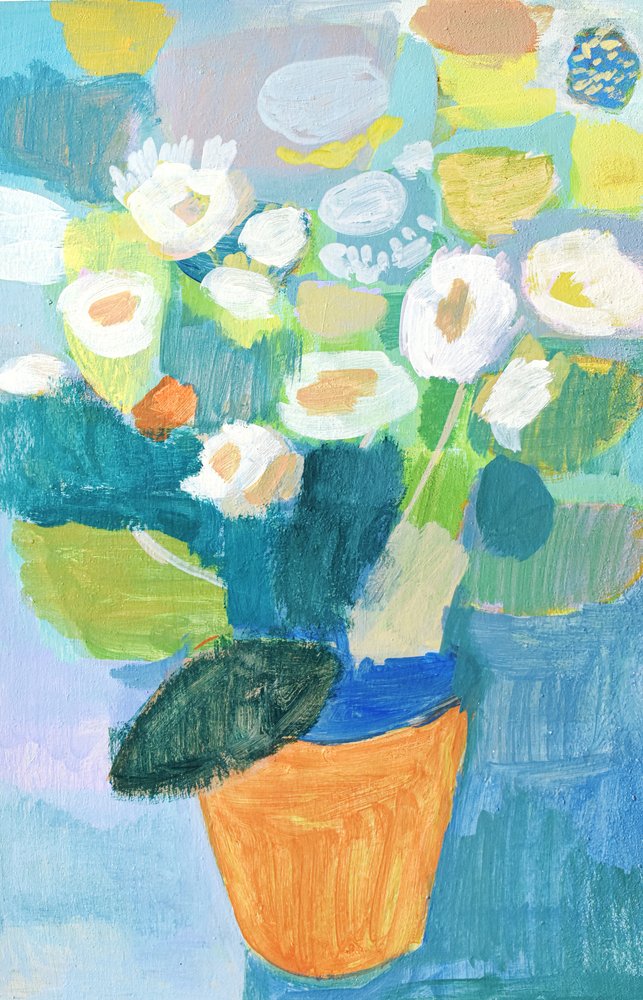Bunte Topfblumen von Iria Fernandez