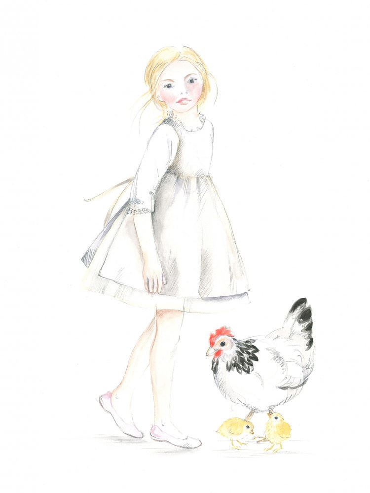 Kind mit Henne und Küken Ostern 26 von Isabelle Brent