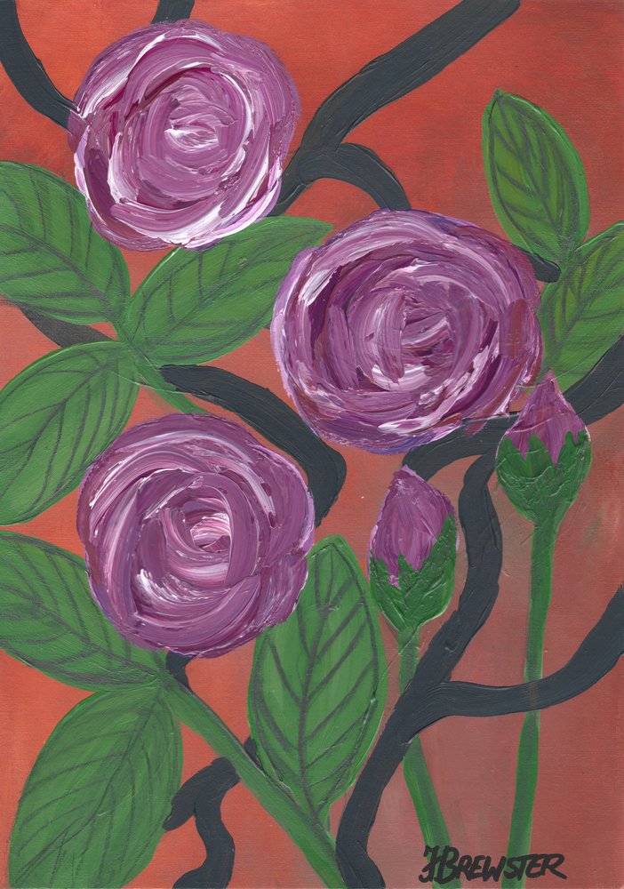 Lila Rosenblüte von Janine Brewster