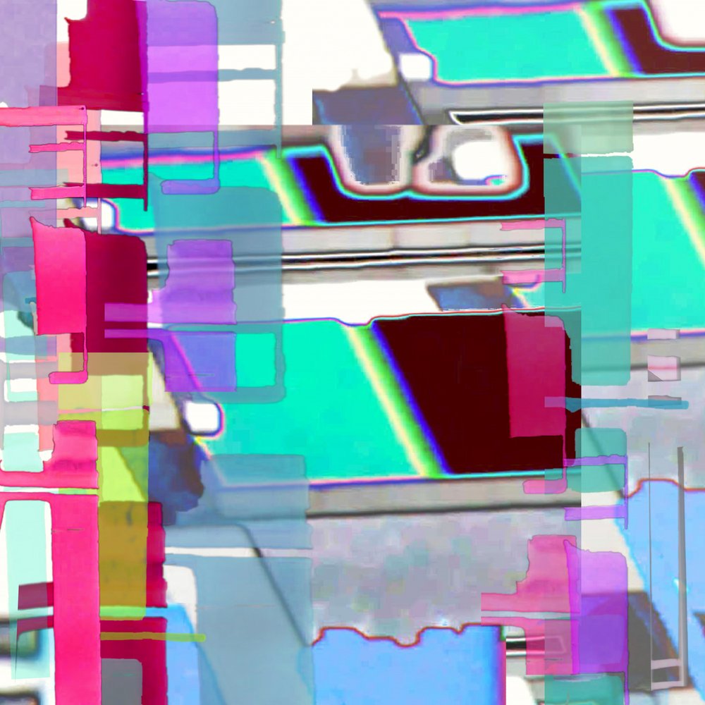 Lebendiger Glitch-Abstrakt von Jenja Braun