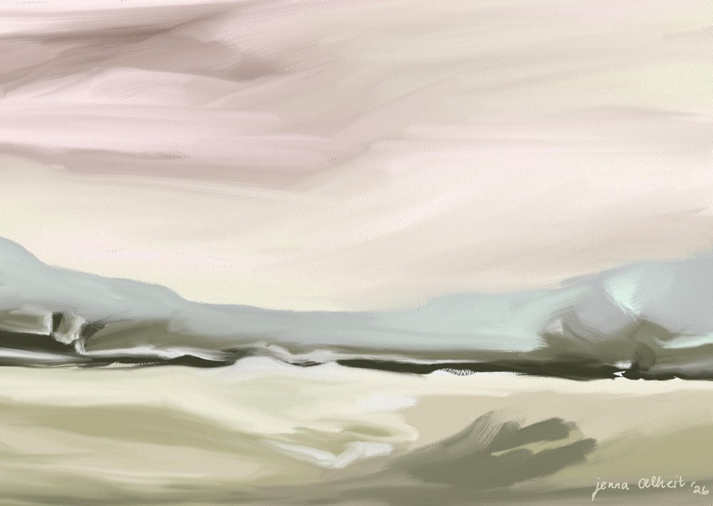 Gelassene Pastelllandschaft von Jenna Alheit