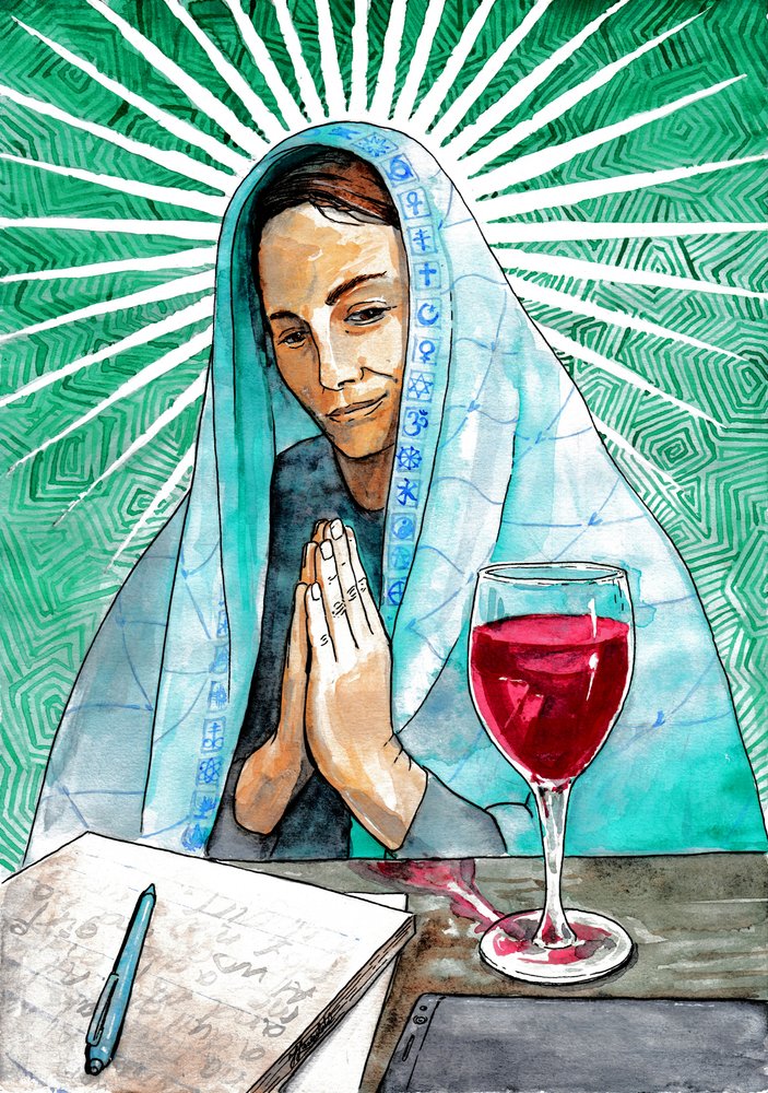 Spirituelle Frau beim Nachdenken von Johan Liewendahl