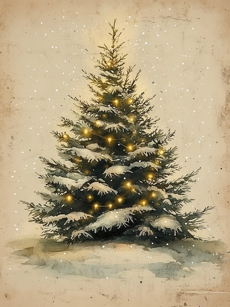 Verschneiter Weihnachtsbaum von Jolly and Dash