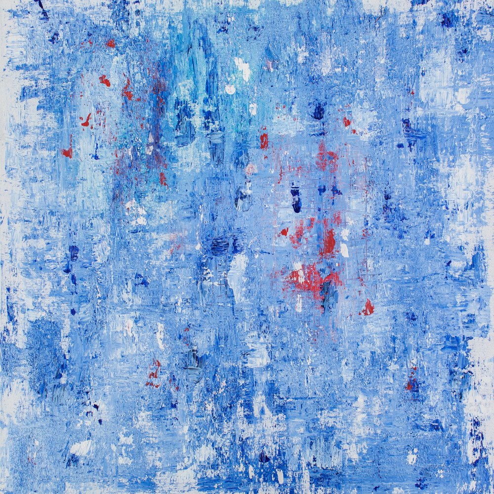 Lebendiges Blaues Abstrakt von Jonas Weikel