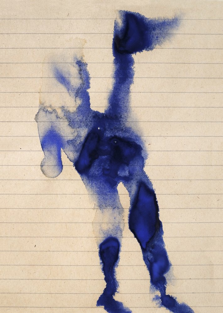 Abstrakter blauer Tintenfleck von Joshua Hoskins
