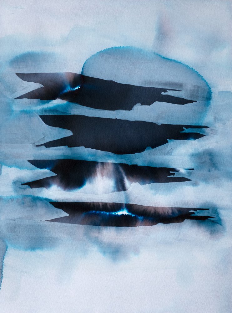Ätherischer Blauer Tintenfluss von Joshua Hoskins