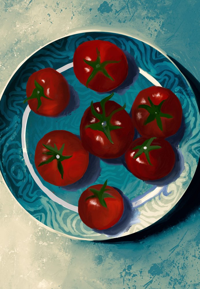 Lebendige Tomaten Stillleben von Josie George