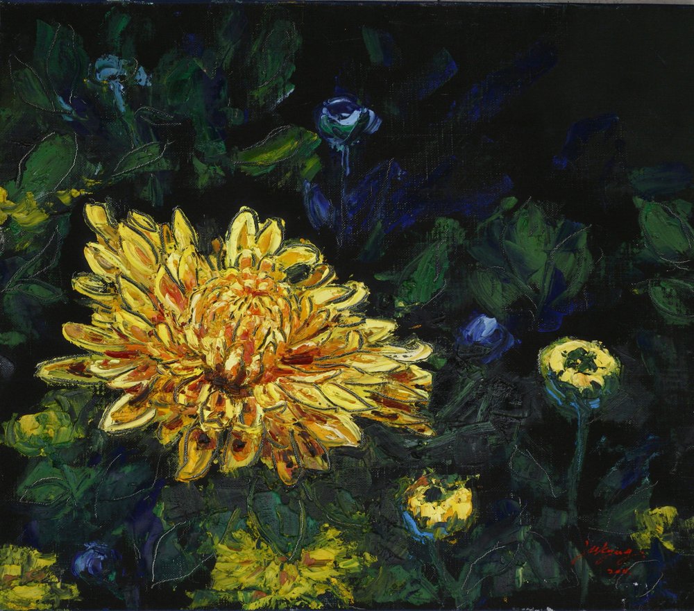 Goldene Chrysanthemenblüte von Jukyong Park