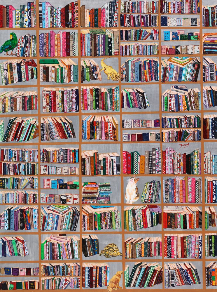 Verspielte Bibliotheksfreunde von Jukyong Park