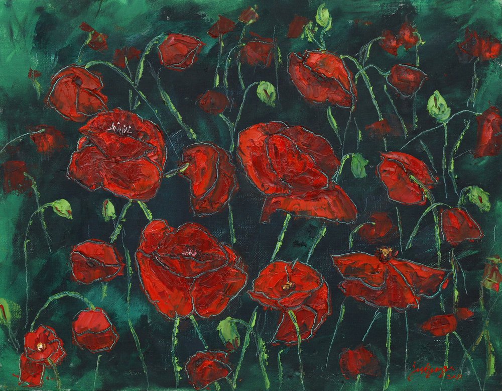 Wilde rote Mohnblumen von Jukyong Park