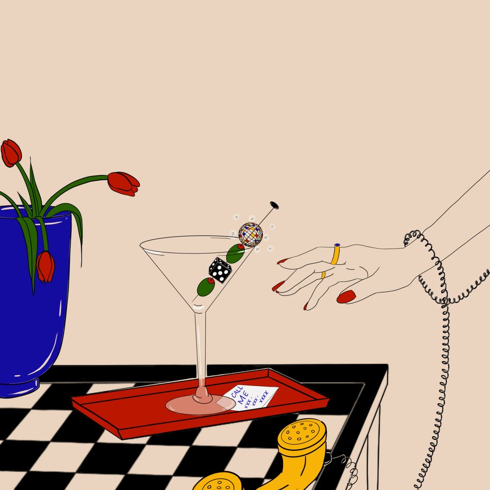 Retro Martini Anruf von Juliana Kokolari