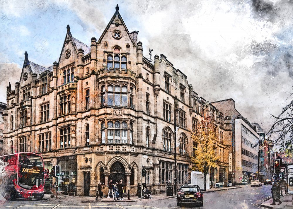 Historische Ecke von Manchester von Justyna Jaszke