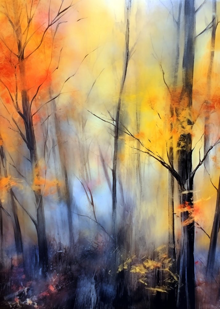 Nebliger Herbstwald von Justyna Jaszke