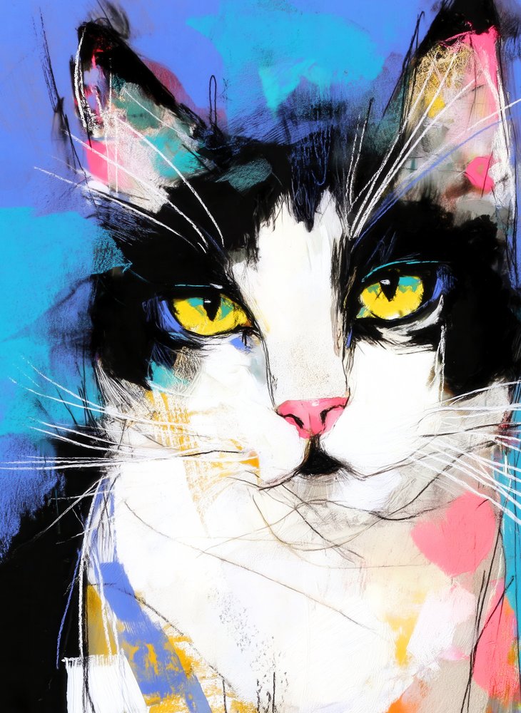 Lebendige Tuxedo Katze von Justyna Jaszke
