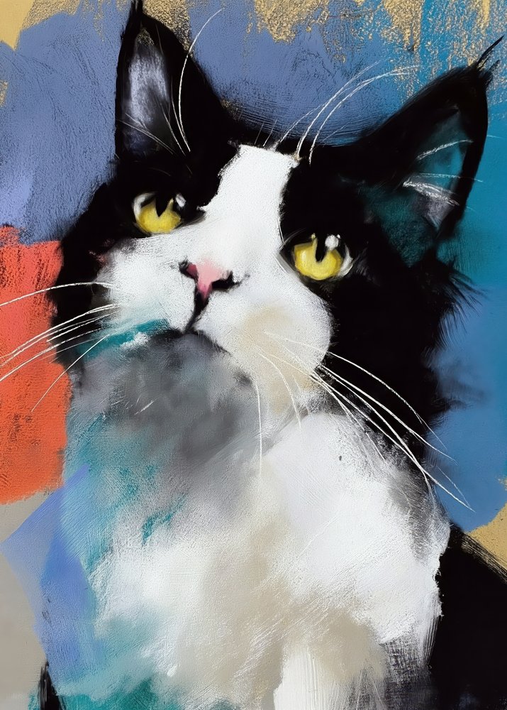 Lebendige Tuxedo Katze von Justyna Jaszke