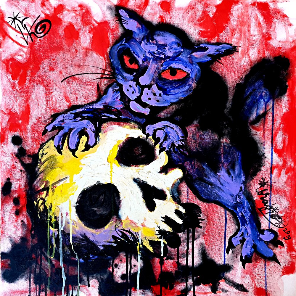Dunkler Katzenschädel von Kanat Ibragimov
