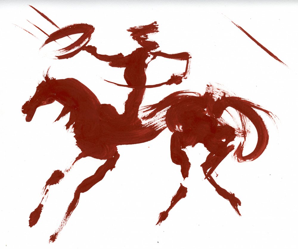 Galoppierender Westernreiter von Kanat Ibragimov