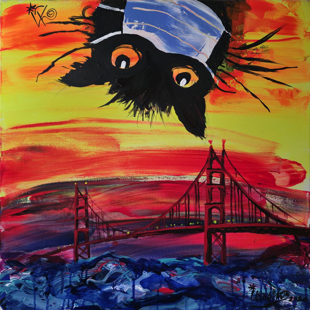 Maskierte Katze San Francisco Sonnenuntergang von Kanat Ibragimov