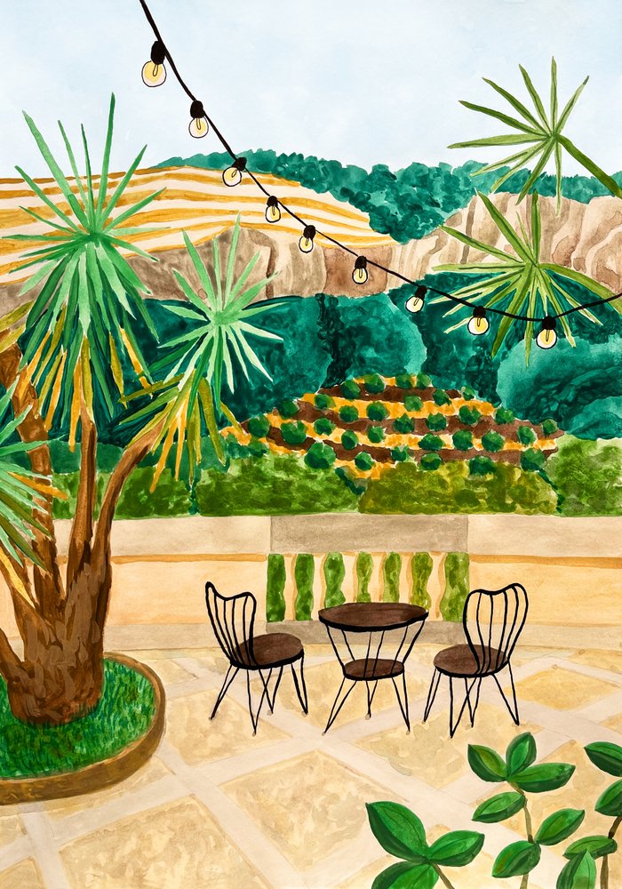 Üppiger Patio-Blick von Karen Menzenbach