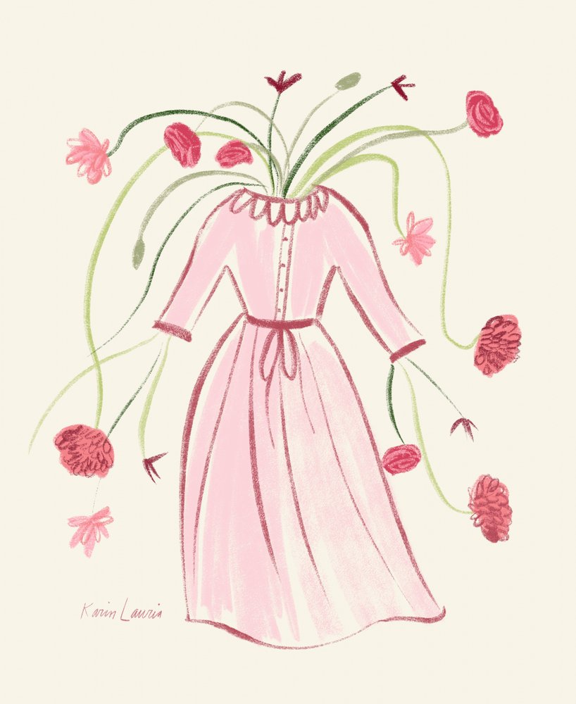 Blühendes Rosa Kleid von Karin Lauria