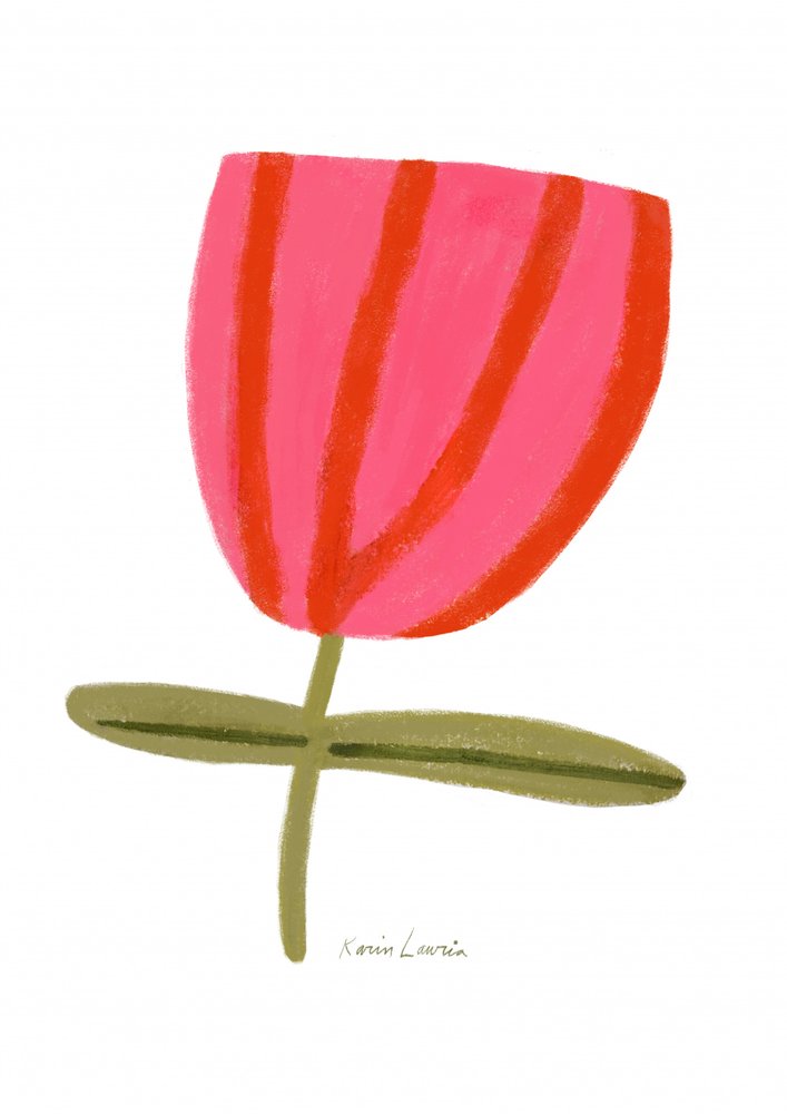 Moderne rosa Blume von Karin Lauria