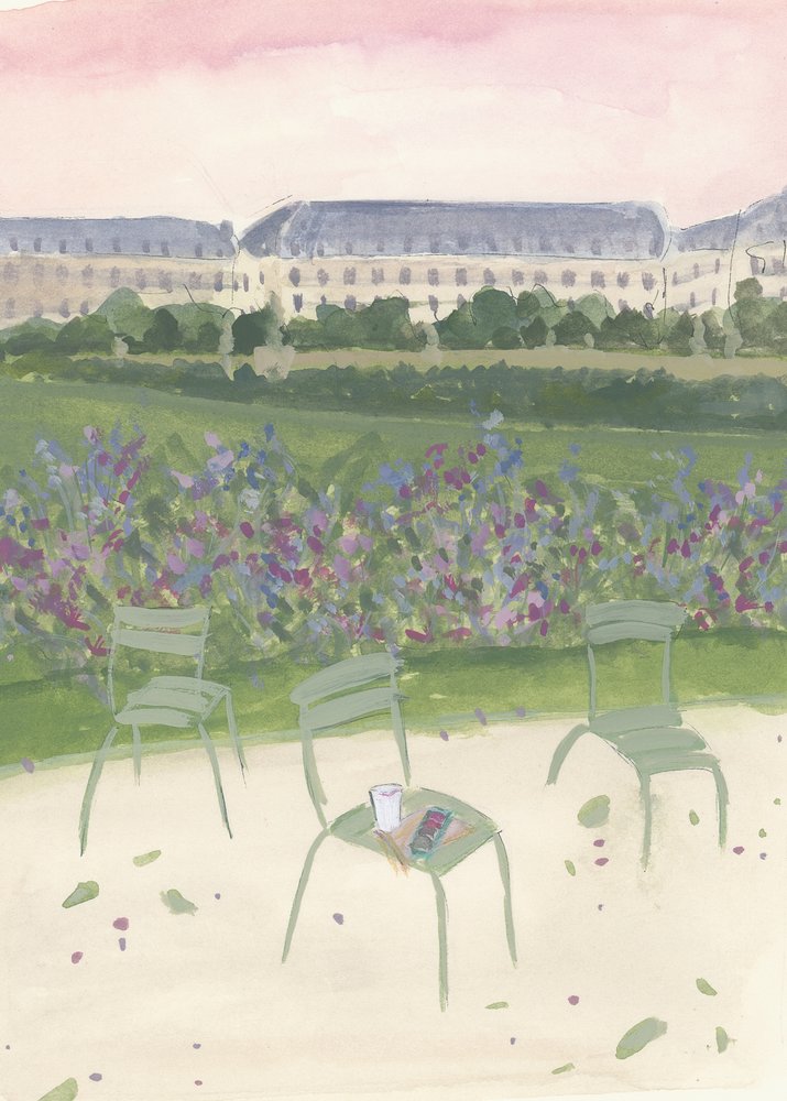 Paris Garten Aquarell Illustration von Katharina Puritscher