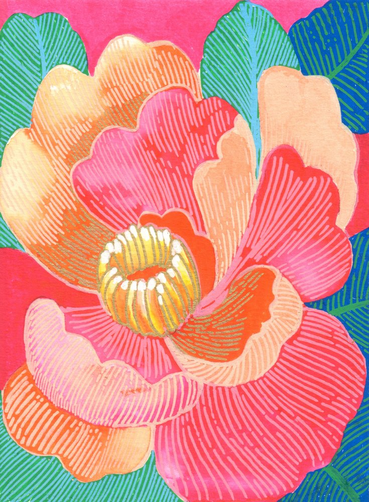 Farbenprächtige tropische Blüte von Katie O'Shea