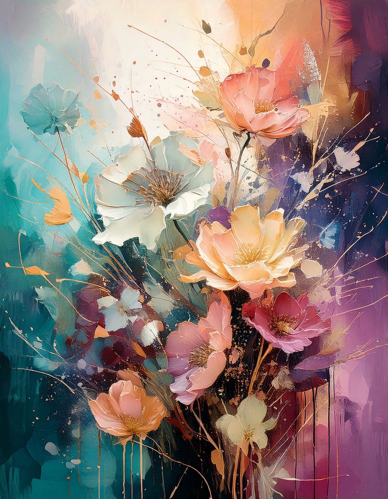 Farbige Malerische Blumen von Kay Shanley