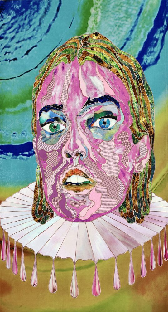 Surreales rosa Porträt von Kostyantin Malginov
