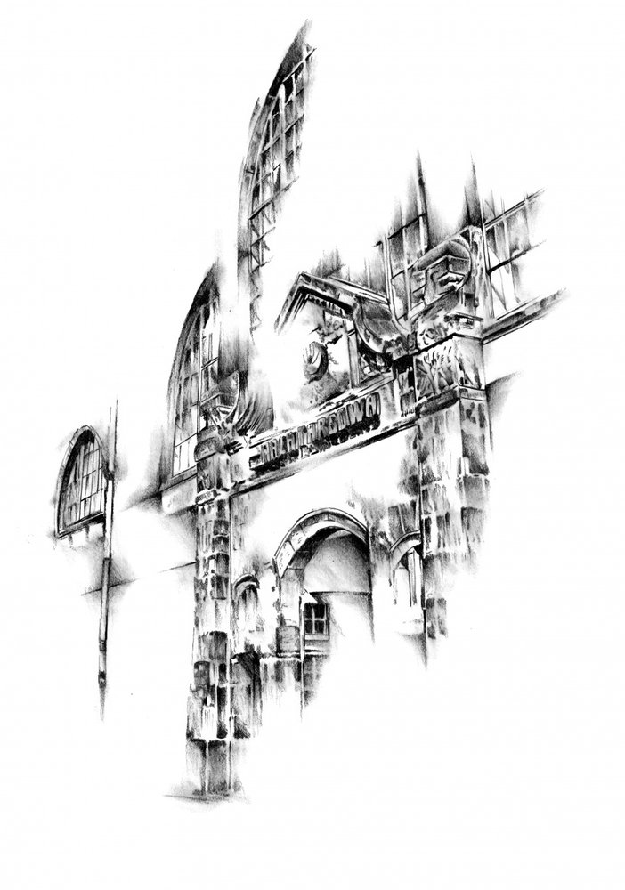 Dekonstruierte Architekturskizze von Kulik