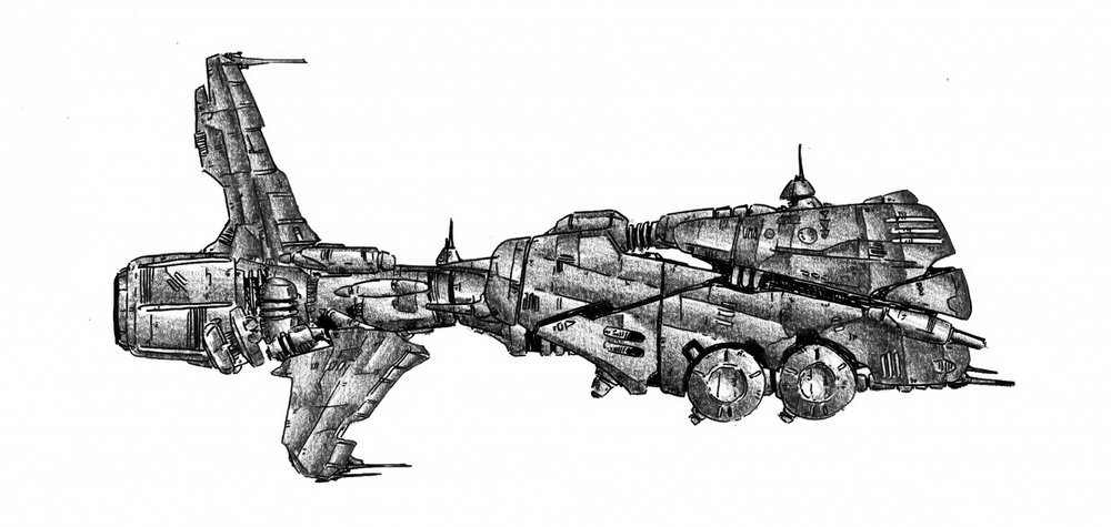 Detailliertes Sci-Fi-Raumschiff von Kulik