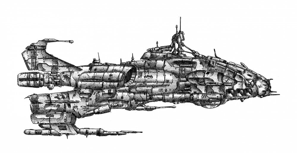 Detailliertes Sci-Fi-Raumschiff von Kulik