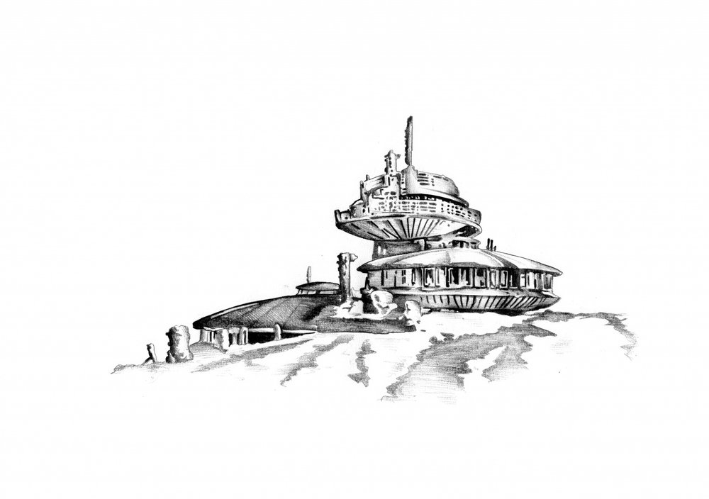 Futuristisches Berggebäude von Kulik