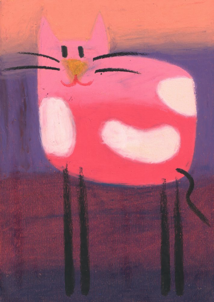 Fröhliche rosa Katze von Kulik