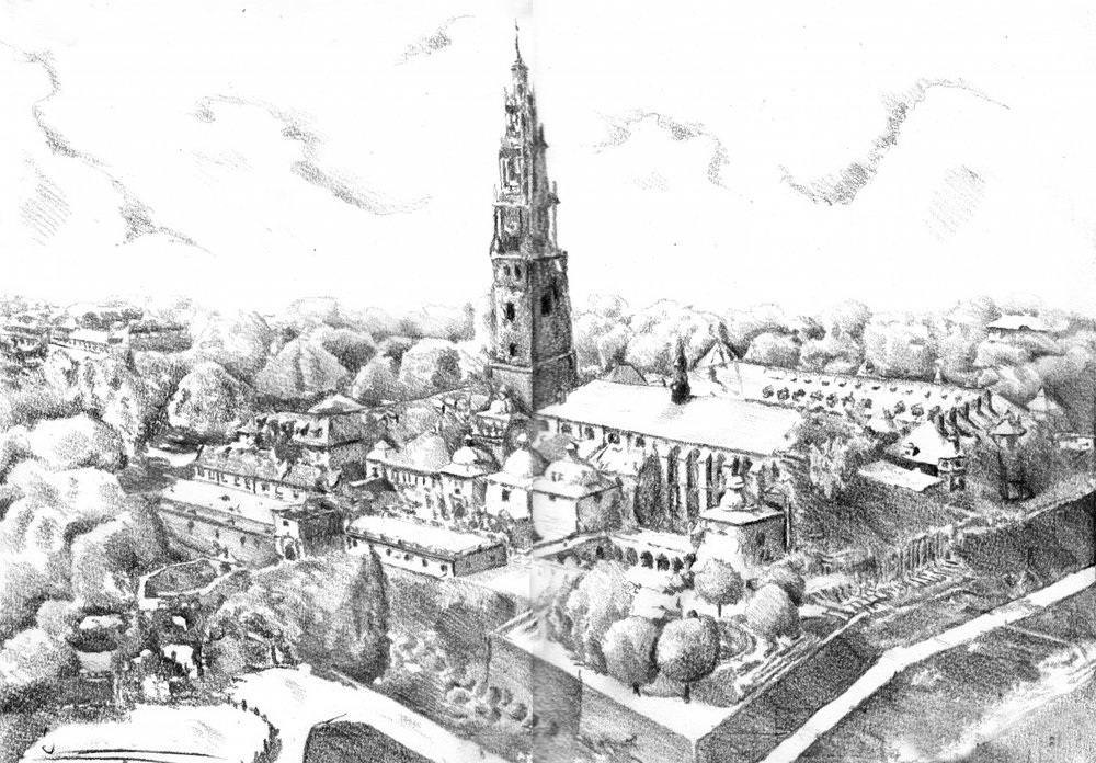 Ansicht des historischen Stadtturms von Kulik