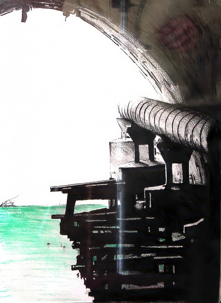 Industrieller Bogen über Wasser von Kulik