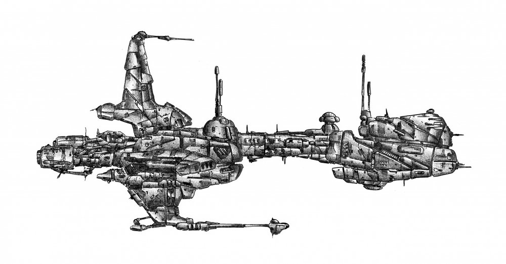 Komplexes Sci-Fi-Raumschiff von Kulik