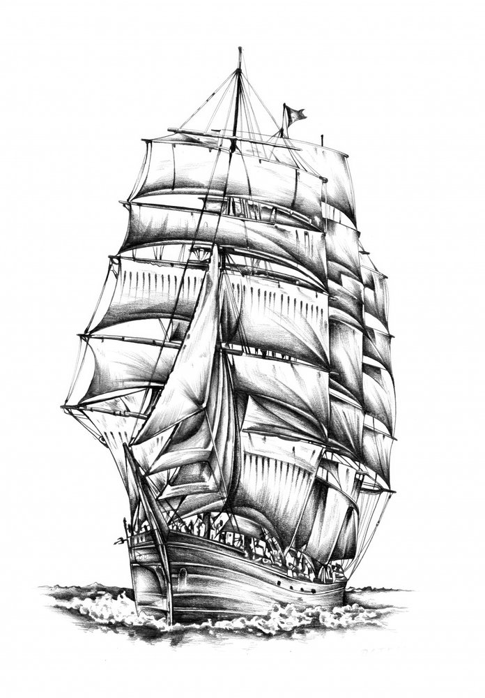 Majestätisches Segelschiff von Kulik