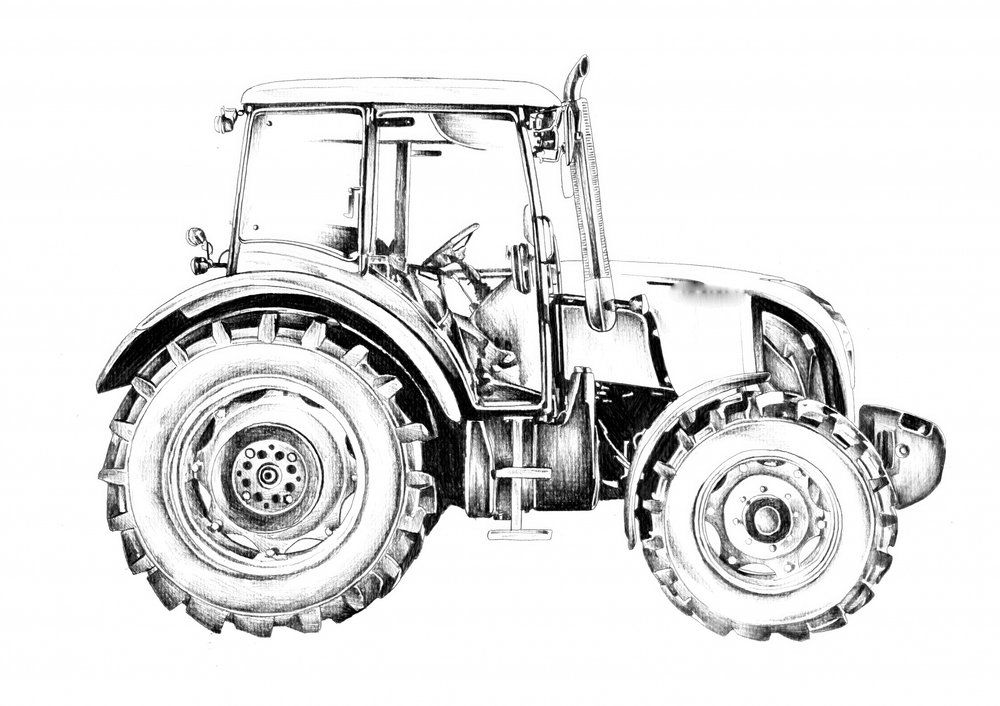 Moderner Traktor Skizze von Kulik