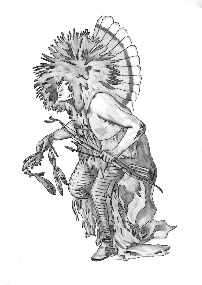 Indianischer Krieger mit Federn von Kulik