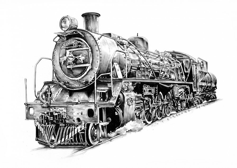 Kraftvolle Dampflokomotive von Kulik
