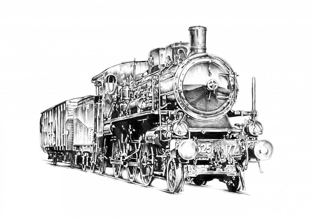 Leistungsstarke Dampflokomotive von Kulik