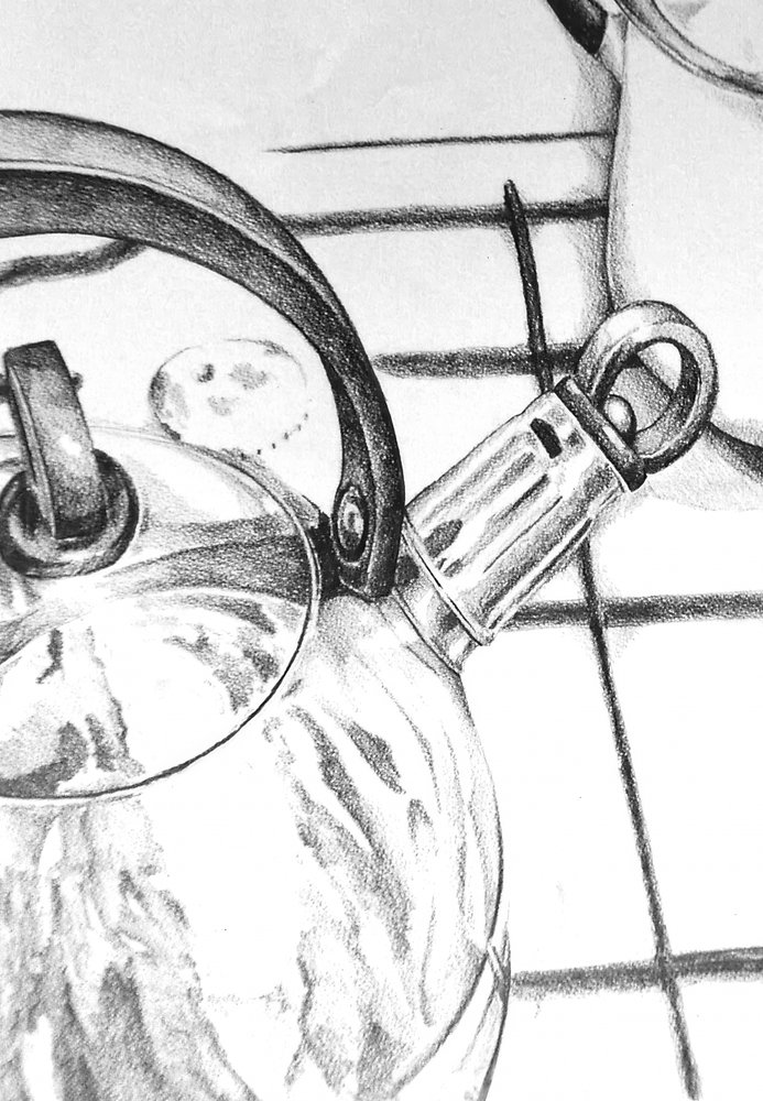 Reflektierende Küchenkessel Skizze von Kulik