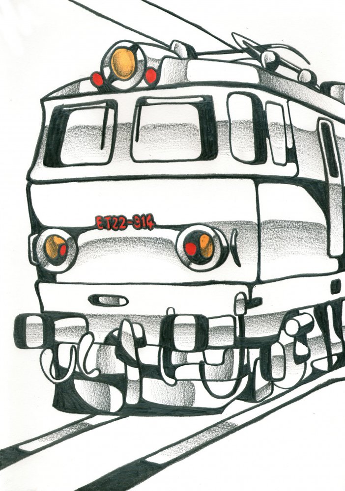 Stilisierter Elektrozug von Kulik