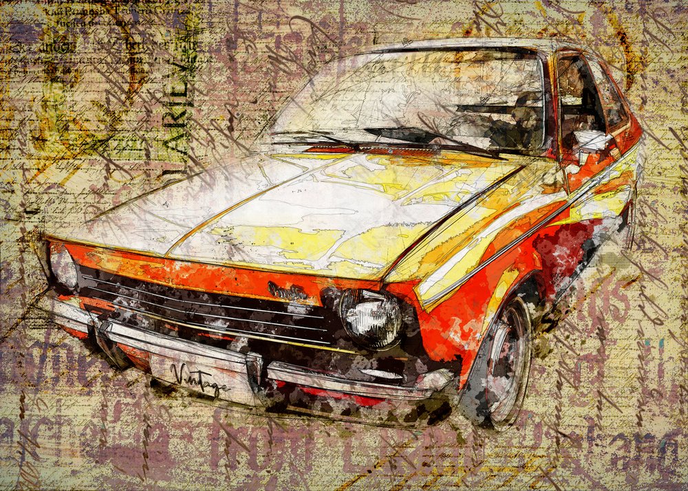 Vintage Auto Kunst von Lembayung senja studio [Vintage Poster]